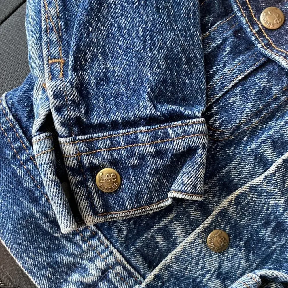Vintage Lee Kids Jean Jacket made in USA Acid Wash Blue